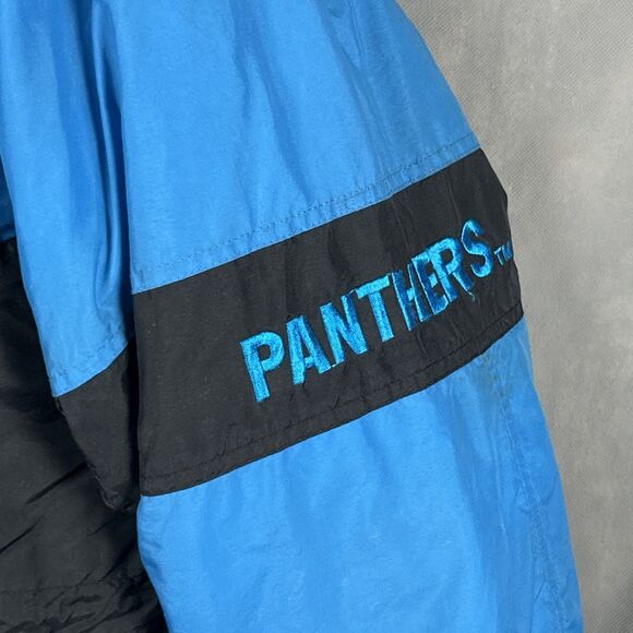 Vintage Carolina Panthers NFL Gameday Turbo Sportswear Puffer Jacket Zipper L - Picture 3 of 14